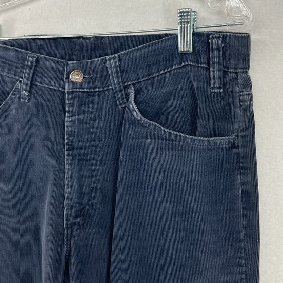 LEVIS 519 Pants Mens 34x36 80s Corduroy Straight Leg Cotton Blue USA VTG - Picture 7 of 14